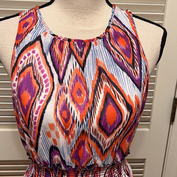 104. Trina Turk Mao Printed Dress in Purple - Picture 6 of 15